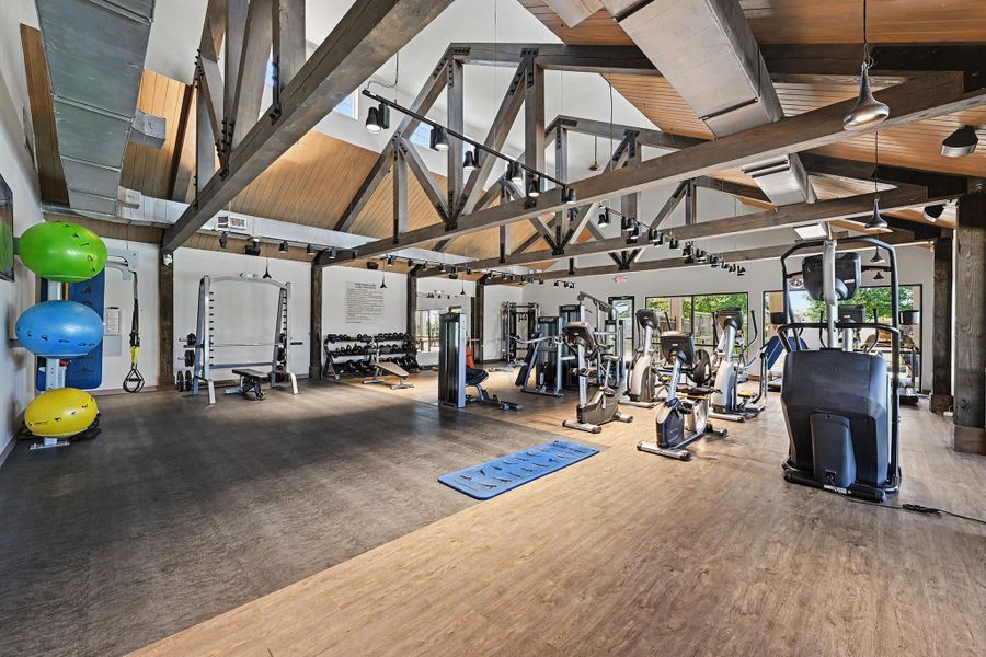 Stay active without leaving the neighborhood at the community fitness center. Stay active without leaving the neighborhood at the community fitness center.