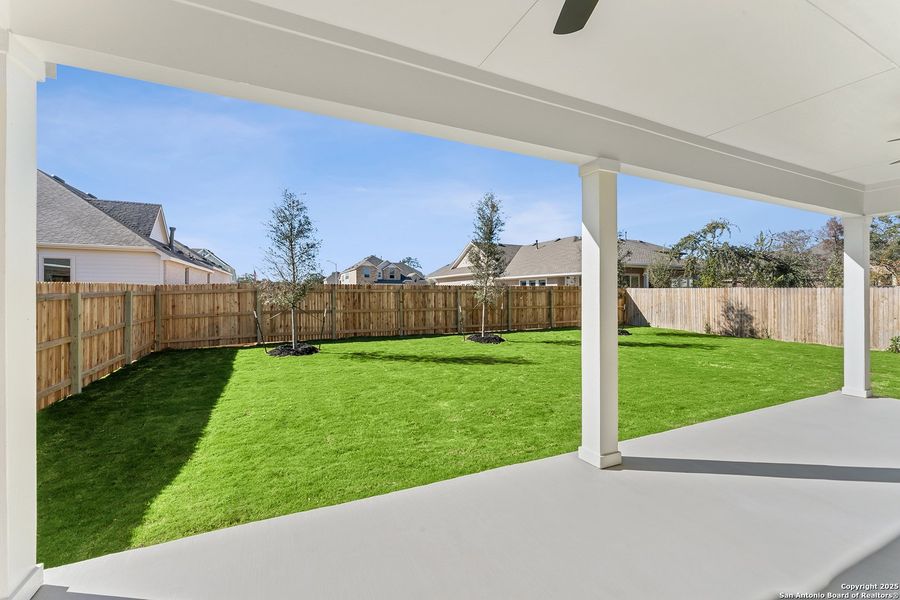 Exterior details and patio area of a home in Davis Ranch 60', San Antonio (Image 3).