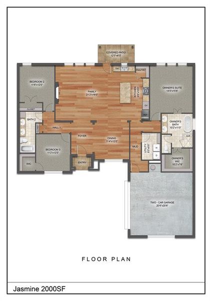 2D floor plan layout of this home in Stagecoach Crossing, Bridgeport, TX (Image 2). 2D floor plan layout of this home in Stagecoach Crossing, Bridgeport, TX (Image 2).