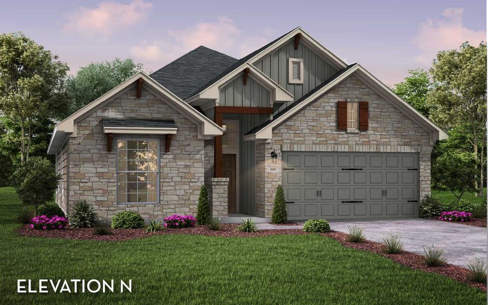 Representative exterior photo of a completed home built from the Greeley by CastleRock Communities in Santa Rita Ranch, Liberty Hill, TX (Image 4).