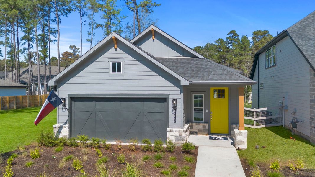 Representative exterior photo of a completed home built from the Lufkin by Pulte Homes in Pulte Homes at Two Step Farm, Montgomery, TX (Image 25). Representative exterior photo of a completed home built from the Lufkin by Pulte Homes in Pulte Homes at Two Step Farm, Montgomery, TX (Image 25).