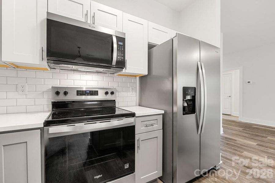 Kitchen with stainless steel appliances