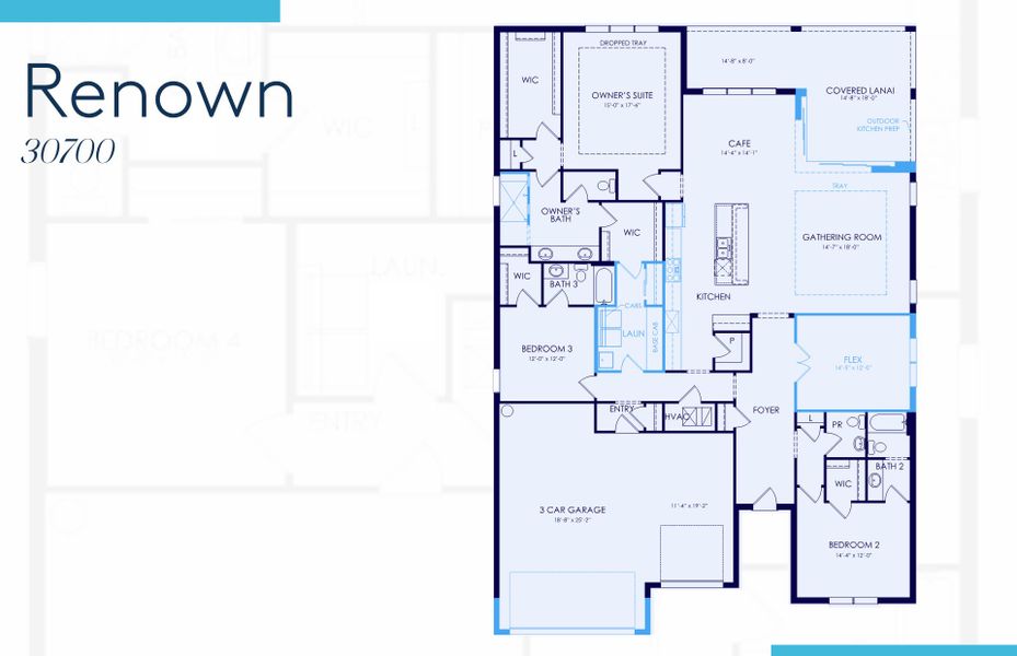 2D floor plan layout of this home in Del Webb Oak Creek, North Fort Myers, FL (Image 4).