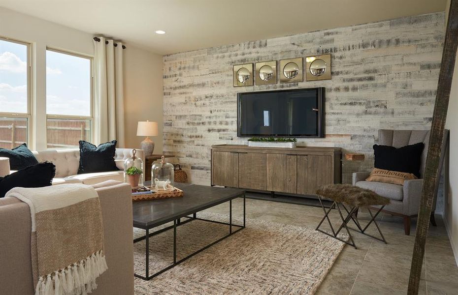 *Model Representation - Gathering room with view of main living areas *Model Representation - Gathering room with view of main living areas