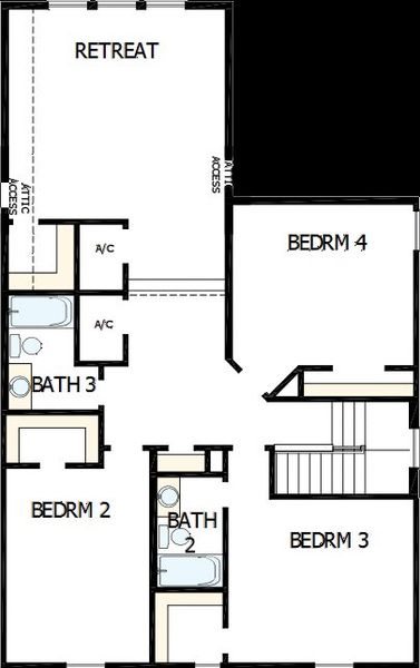 2D floor plan layout of this home in Central Living - Downtown, Orlando, FL (Image 3).