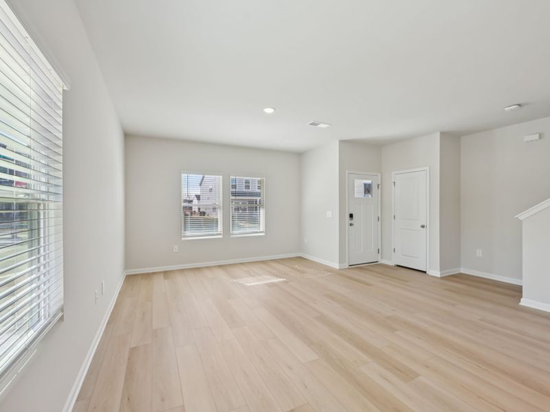Spacious, unfurnished interior of a new home in The Rows at Buffaloe Reserve, Raleigh (Image 9). Spacious, unfurnished interior of a new home in The Rows at Buffaloe Reserve, Raleigh (Image 9).