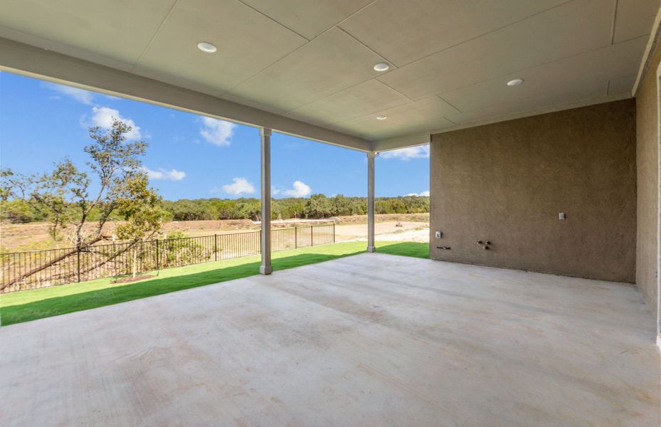 Exterior details and patio area of a home in Sun City Texas, Georgetown (Image 14).