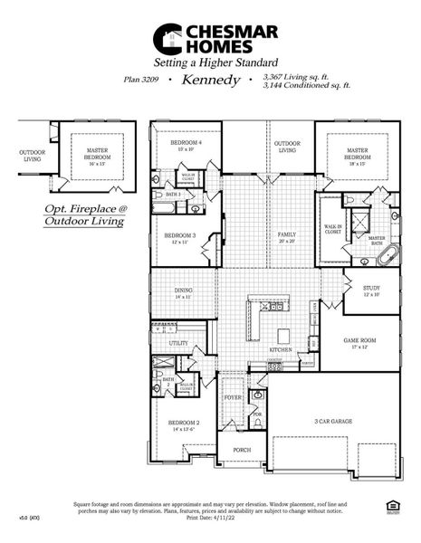 2D floor plan layout of this home in Broken Oak, Georgetown, TX (Image 4).