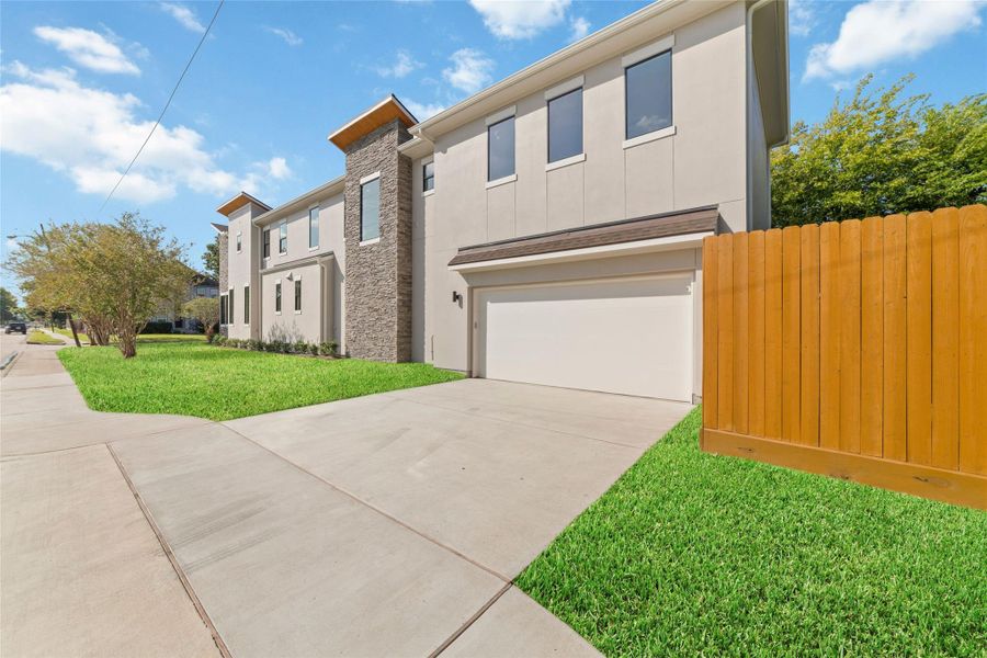 Exterior details and patio area of a home in , Bellaire (Image 2). Exterior details and patio area of a home in , Bellaire (Image 2).