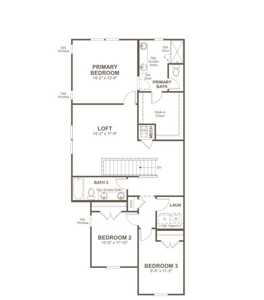 2D floor plan layout of this home in Seasons at Asher's Landing, Jacksonville, FL (Image 5).