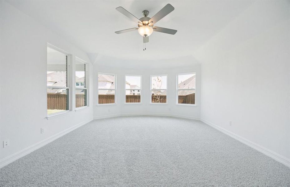 Spacious owner's suite with private bath