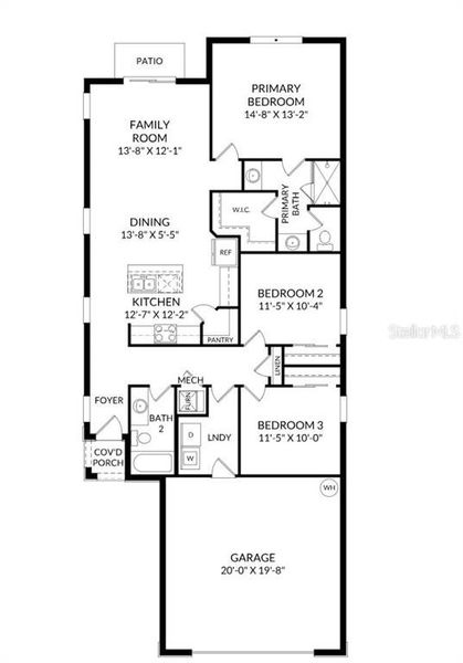 2D floor plan layout of this home in Wynnstone, Davenport, FL (Image 4).