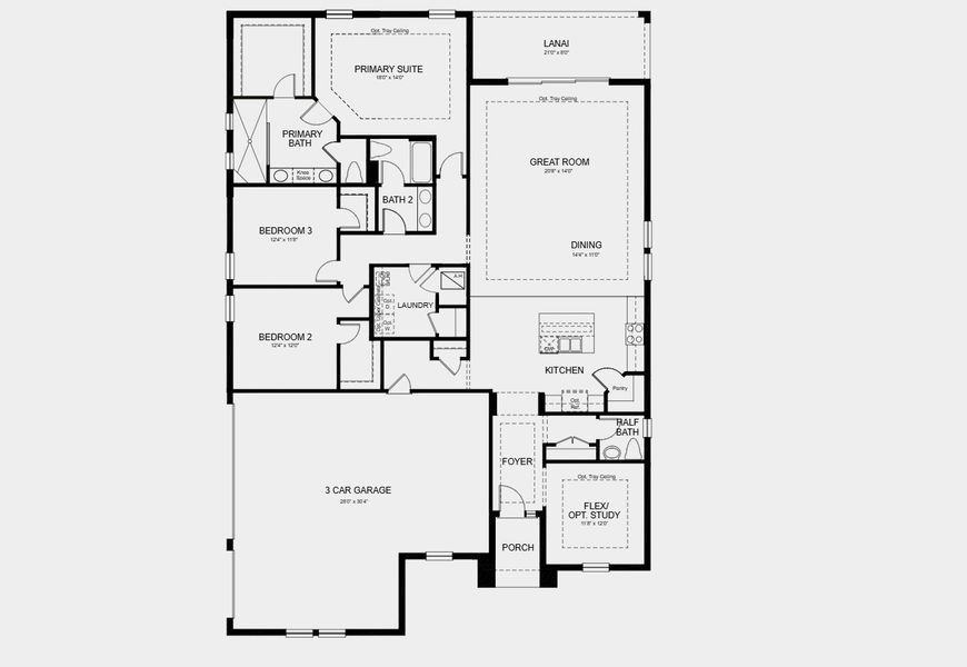 2D floor plan layout for the Magdalen by Taylor Morrison in Osprey Cove, St. Marys, GA (Image 4).