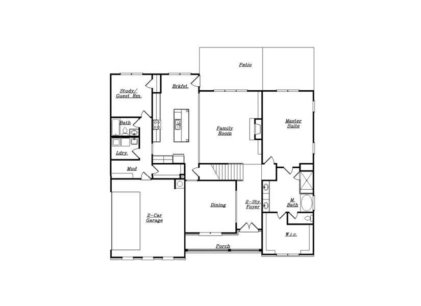 2D floor plan layout for the (GA) Brunswick A 2 Side Entry by Reliant Homes in Ella Springs, Covington, GA (Image 3). 2D floor plan layout for the (GA) Brunswick A 2 Side Entry by Reliant Homes in Ella Springs, Covington, GA (Image 3).