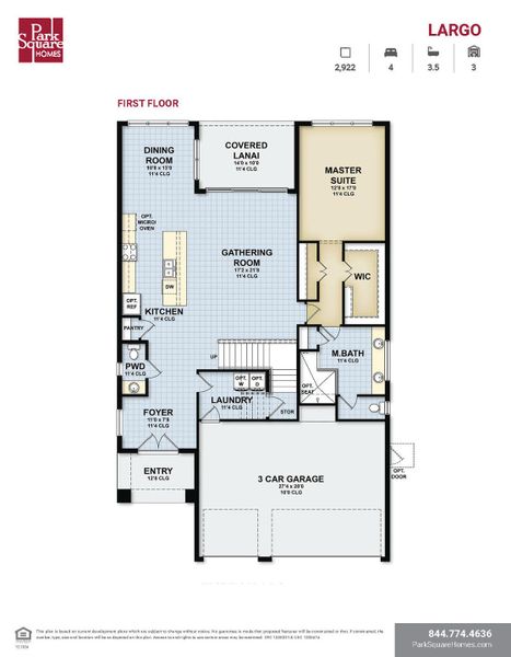 2D floor plan layout for the Largo by Park Square Residential in Brighton, Venice, FL (Image 3).