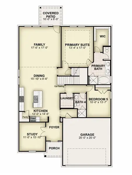 2D floor plan layout of this home in Wildflower Ranch, Fort Worth, TX (Image 3). 2D floor plan layout of this home in Wildflower Ranch, Fort Worth, TX (Image 3).