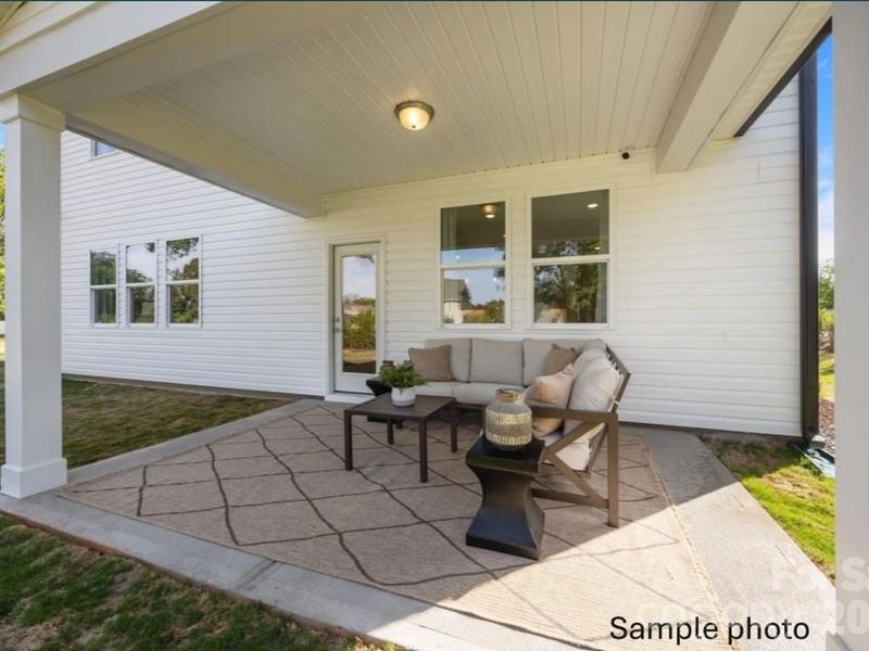 Exterior details and patio area of a home in Enclave at Belmont, Belmont (Image 2).