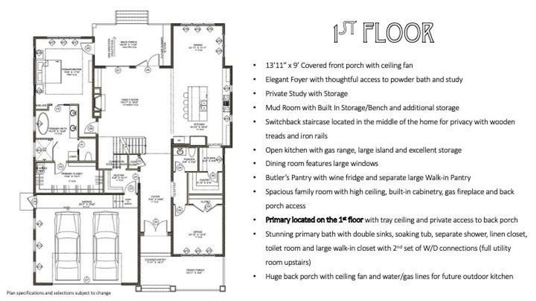Incredible floorplan with rare for the area 1st floor primary suite