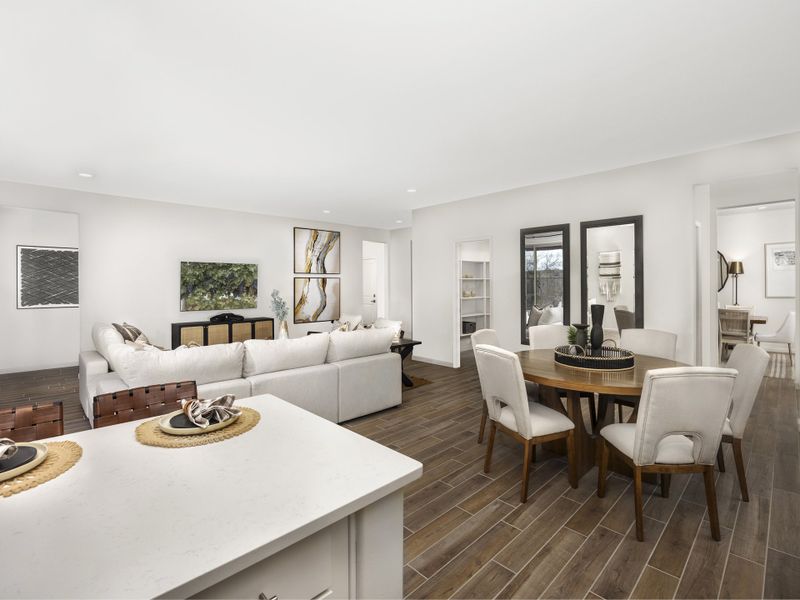 The open concept floorplan allows you to easily keep your eyes on the party.