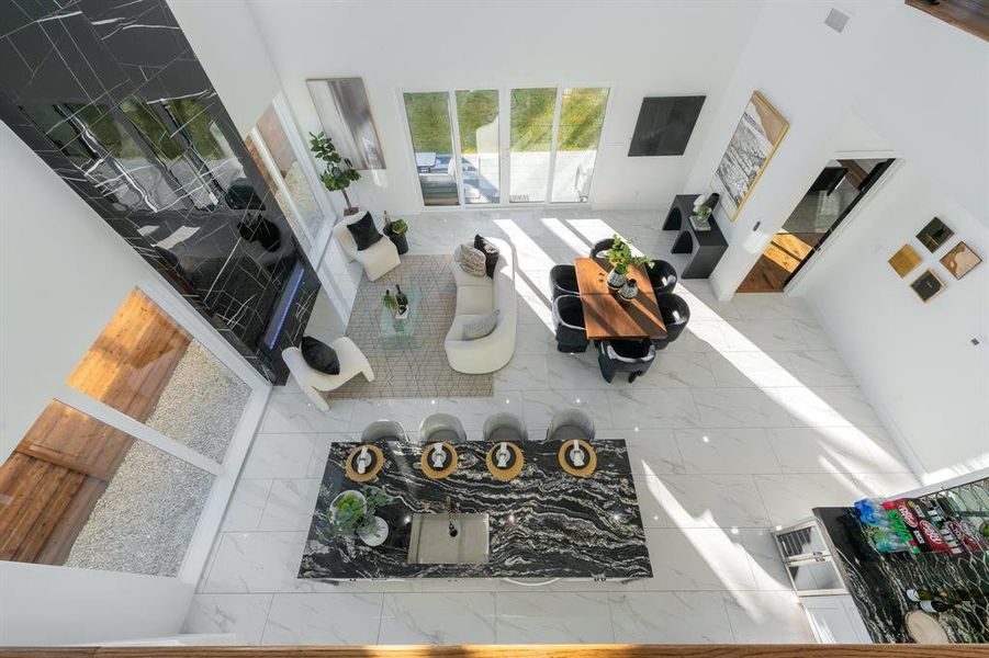 Living area view from second floor Living area view from second floor