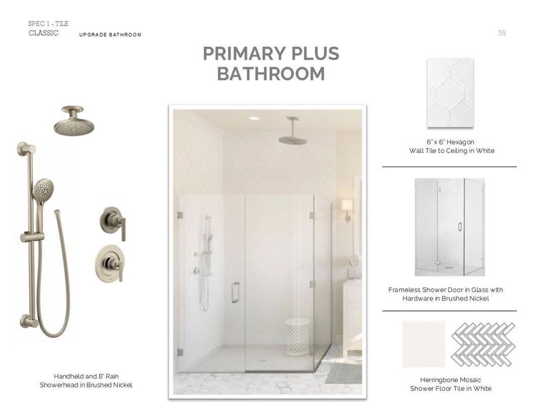 Classic Look Palette 6: Primary Bathroom Selection Sheet (*Artist rendering used for illustration purposes only.) Classic Look Palette 6: Primary Bathroom Selection Sheet (*Artist rendering used for illustration purposes only.)
