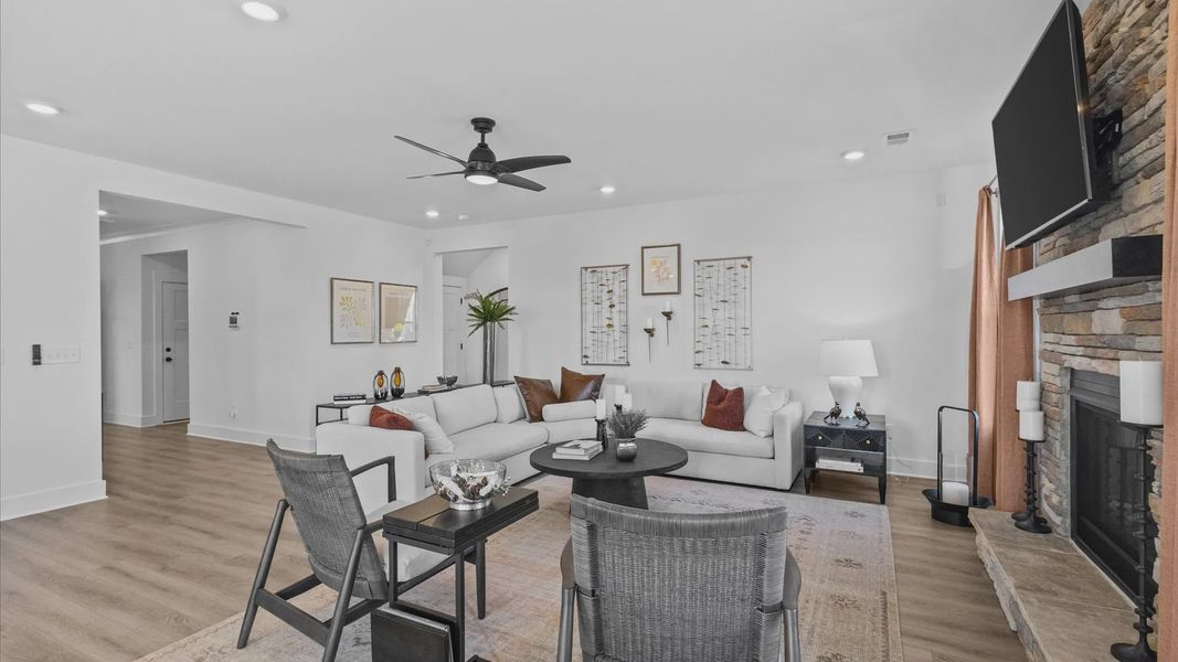 Representative furnished interior of a home built from the Wakefield by DRB Homes in Wells Crossing, Seneca (Image 9).
