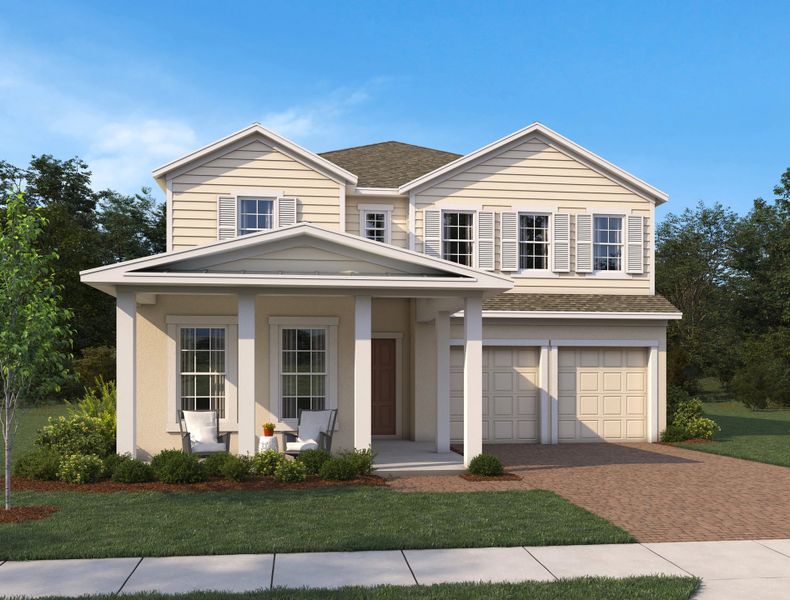 Representative exterior photo of a completed home built from the Duval by Ashton Woods in Lake Cawood Traditional, Windermere, FL (Image 12).