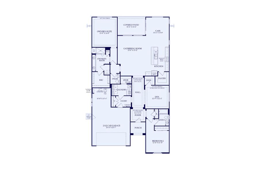 2D floor plan layout of this home in Sun City Festival, Buckeye, AZ (Image 4).