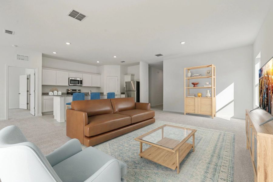 Representative furnished interior of a home built from the Equinox by Starlight Homes in Landings at Mount Olive, Polk City (Image 6). Representative furnished interior of a home built from the Equinox by Starlight Homes in Landings at Mount Olive, Polk City (Image 6).