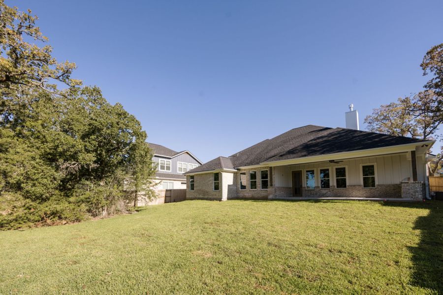 Representative exterior details of a home built from the The Ellen II by Reece Homes in Greens Prairie Reserve, College Station (Image 15). Representative exterior details of a home built from the The Ellen II by Reece Homes in Greens Prairie Reserve, College Station (Image 15).