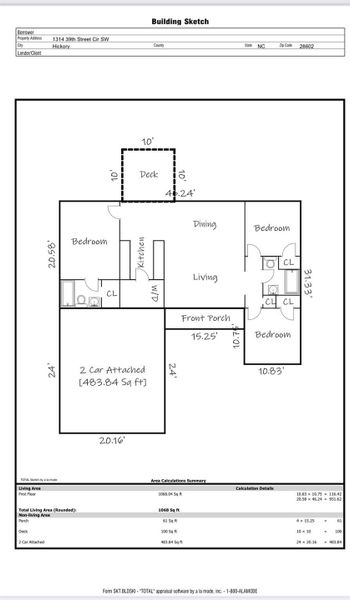 2D floor plan layout of this home in , Hickory, NC (Image 2).