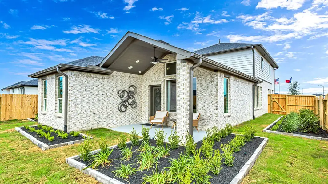 Exterior details and patio area of a home in Avalon at Cypress, Cypress (Image 4). Exterior details and patio area of a home in Avalon at Cypress, Cypress (Image 4).