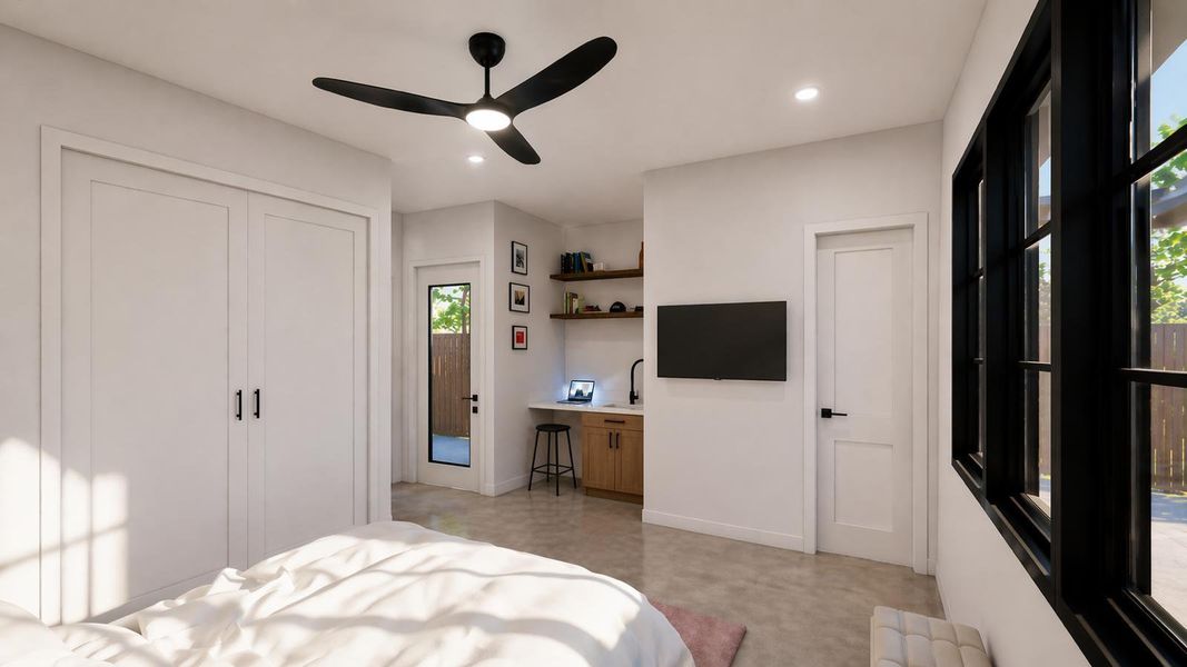 Private entry guest suite with its own entrance and kitchenette, perfect for guests, rental income, or multigenerational living.