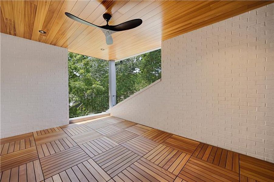 Exterior details and patio area of a home in , Atlanta (Image 53).