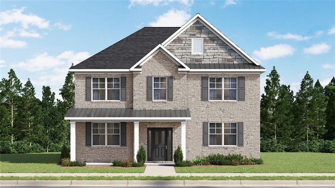 Front exterior of a new home in Westland, Bogart, GA, highlighting curb appeal (Image 1). Front exterior of a new home in Westland, Bogart, GA, highlighting curb appeal (Image 1).