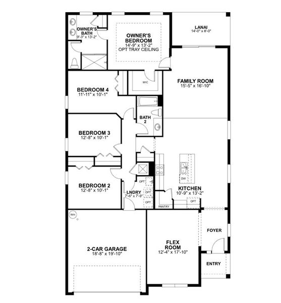 2D floor plan layout of this home in Bay Lake Farms, St. Cloud, FL (Image 5).