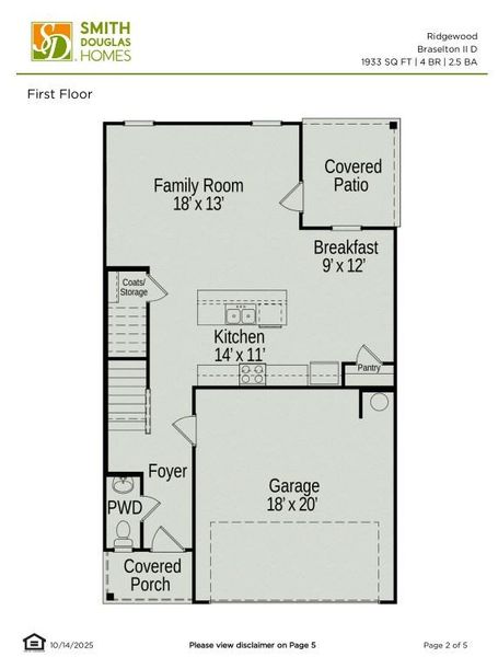 2D floor plan layout of this home in Ridgewood, Shelbyville, TN (Image 2).