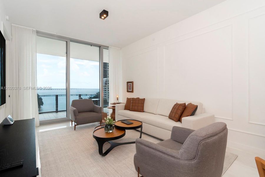 Furnished interior view inside a new home in , Miami (Image 10).