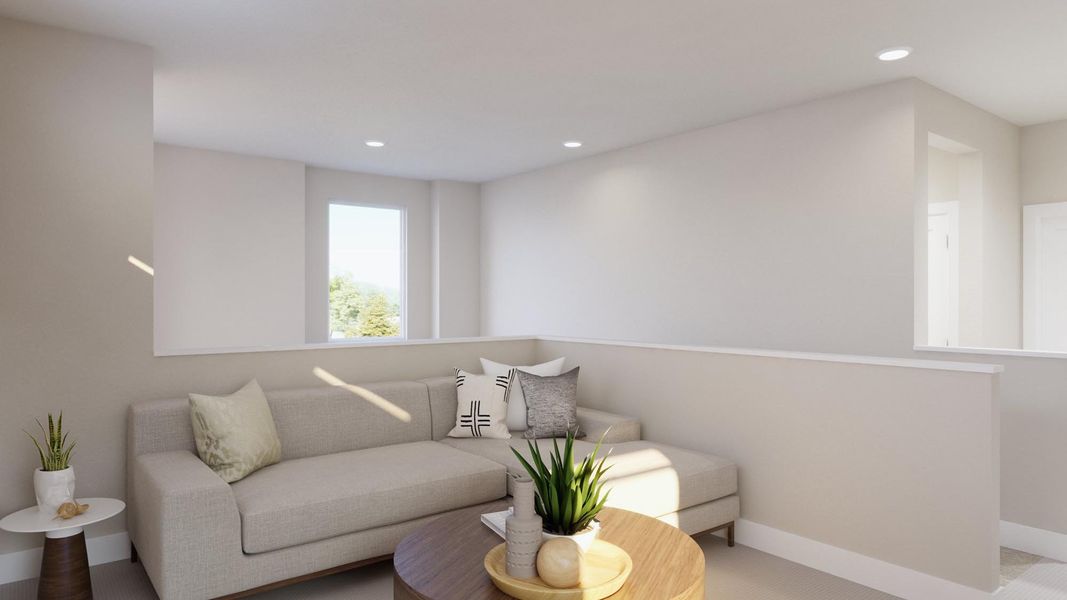 Representative furnished interior of a home built from the Ella by Risewell Homes in Lariat, Liberty Hill (Image 6).