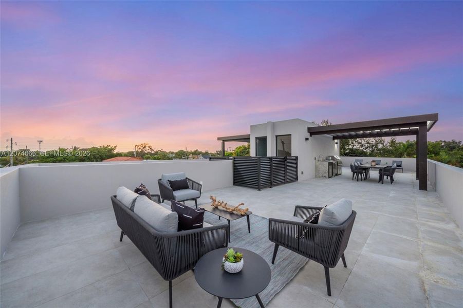Exterior details and patio area of a home in , Miami (Image 32). Exterior details and patio area of a home in , Miami (Image 32).