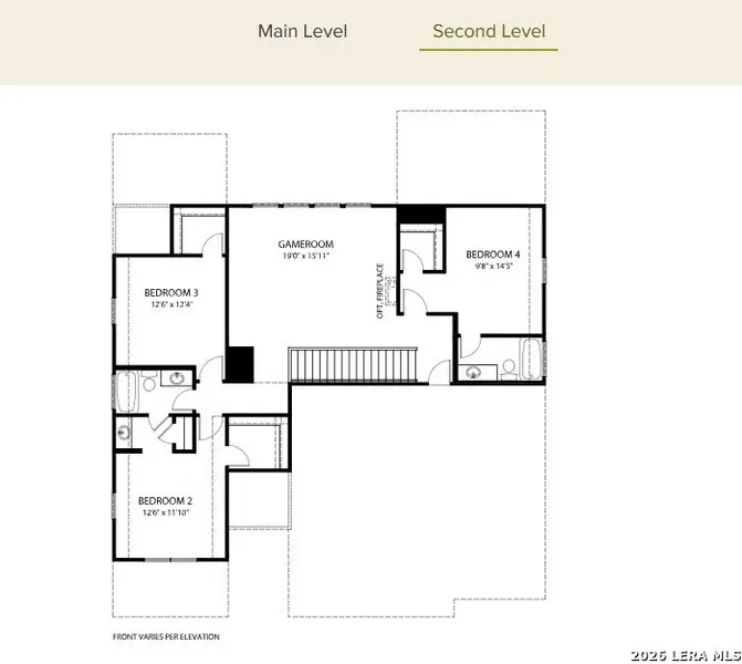 2D floor plan layout of this home in Ventana - 60', Bulverde, TX (Image 3).
