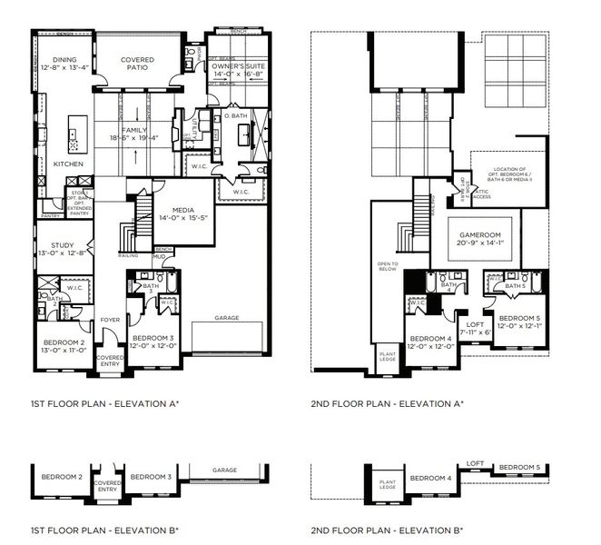 2D floor plan layout for the Hayden by Southgate Homes in Windsong Ranch 71' Series, Prosper, TX (Image 3). 2D floor plan layout for the Hayden by Southgate Homes in Windsong Ranch 71' Series, Prosper, TX (Image 3).