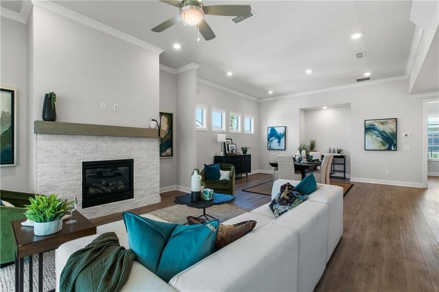 Furnished interior view inside a new home in Promenade at Sawnee Village, Cumming (Image 13).