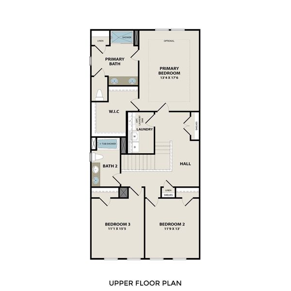 2D floor plan layout of this home in Lake Park Villas, Wylie, TX (Image 27).