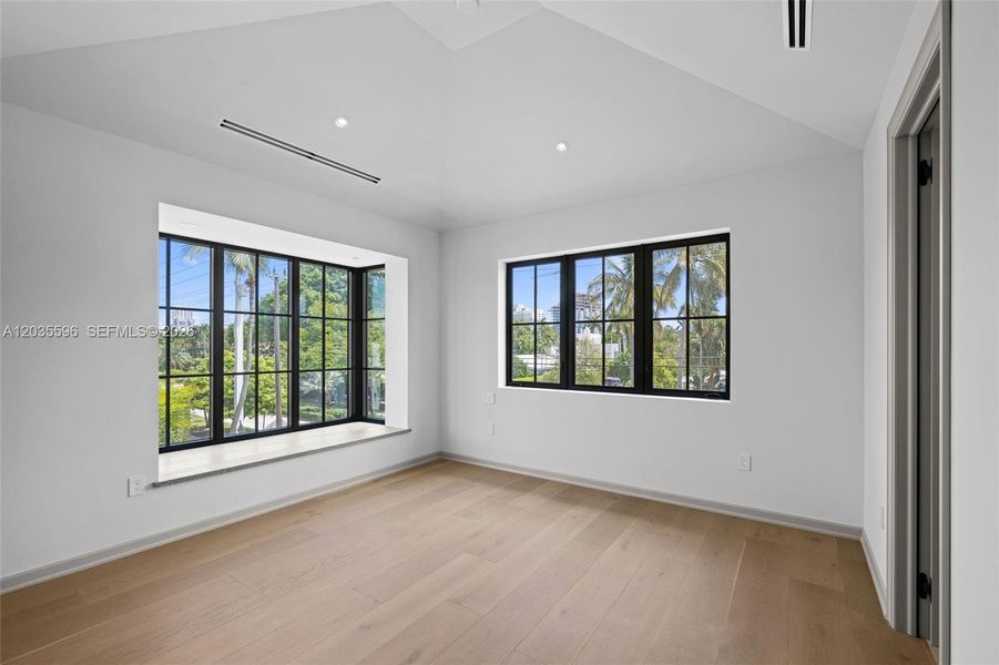 Second floor bedroom has huge window box seat Second floor bedroom has huge window box seat