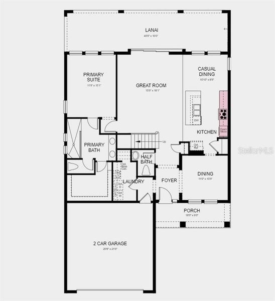 First Floor Plan - Structural options added include: gourmet kitchen, and an outdoor kitchen rough-in