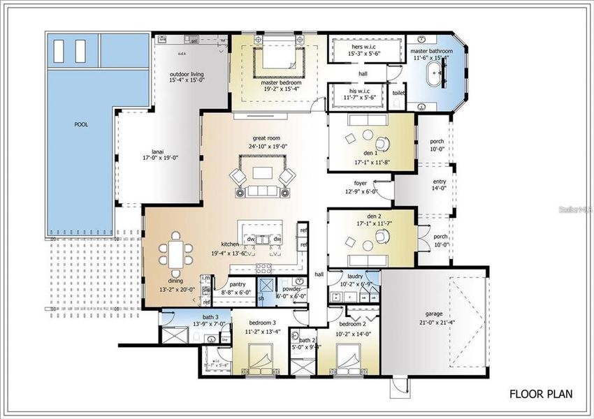 2D floor plan layout of this home in , Sarasota, FL (Image 3).