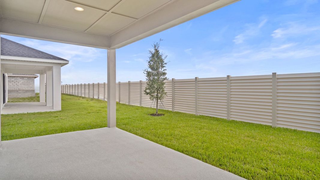 Exterior details and patio area of a home in Sanctuary at Seaire, Parrish (Image 2). Exterior details and patio area of a home in Sanctuary at Seaire, Parrish (Image 2).