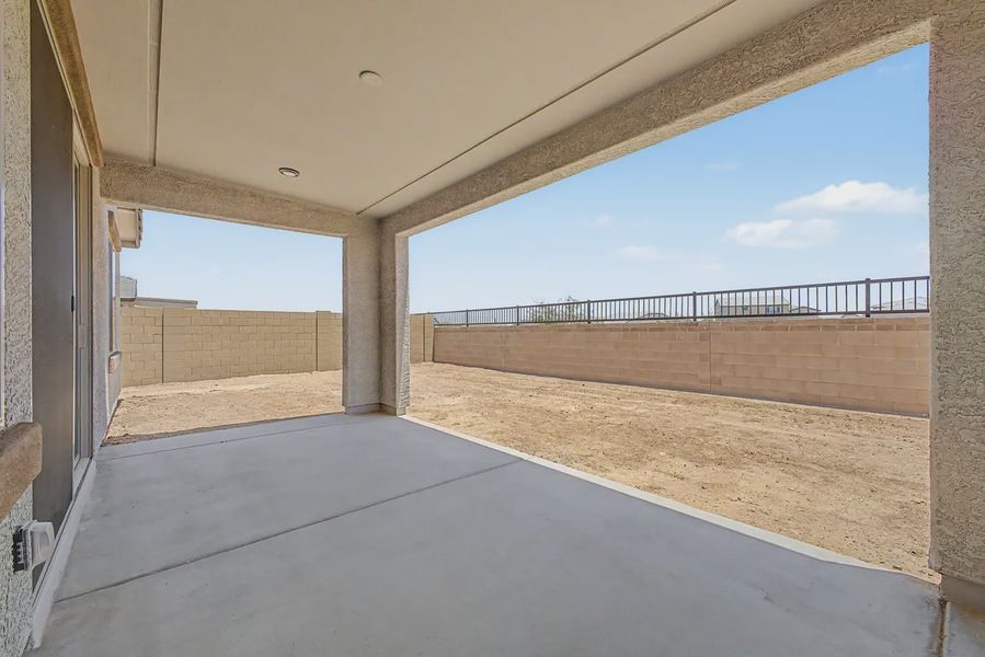 Exterior details and patio area of a home in Avanti at Granite Vista, Waddell (Image 3).