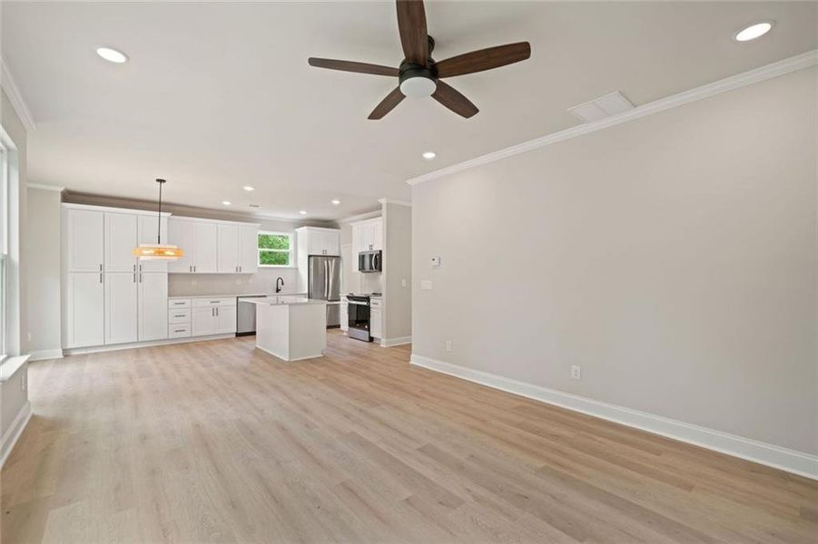 Spacious, unfurnished interior of a new home in , White (Image 33). Spacious, unfurnished interior of a new home in , White (Image 33).